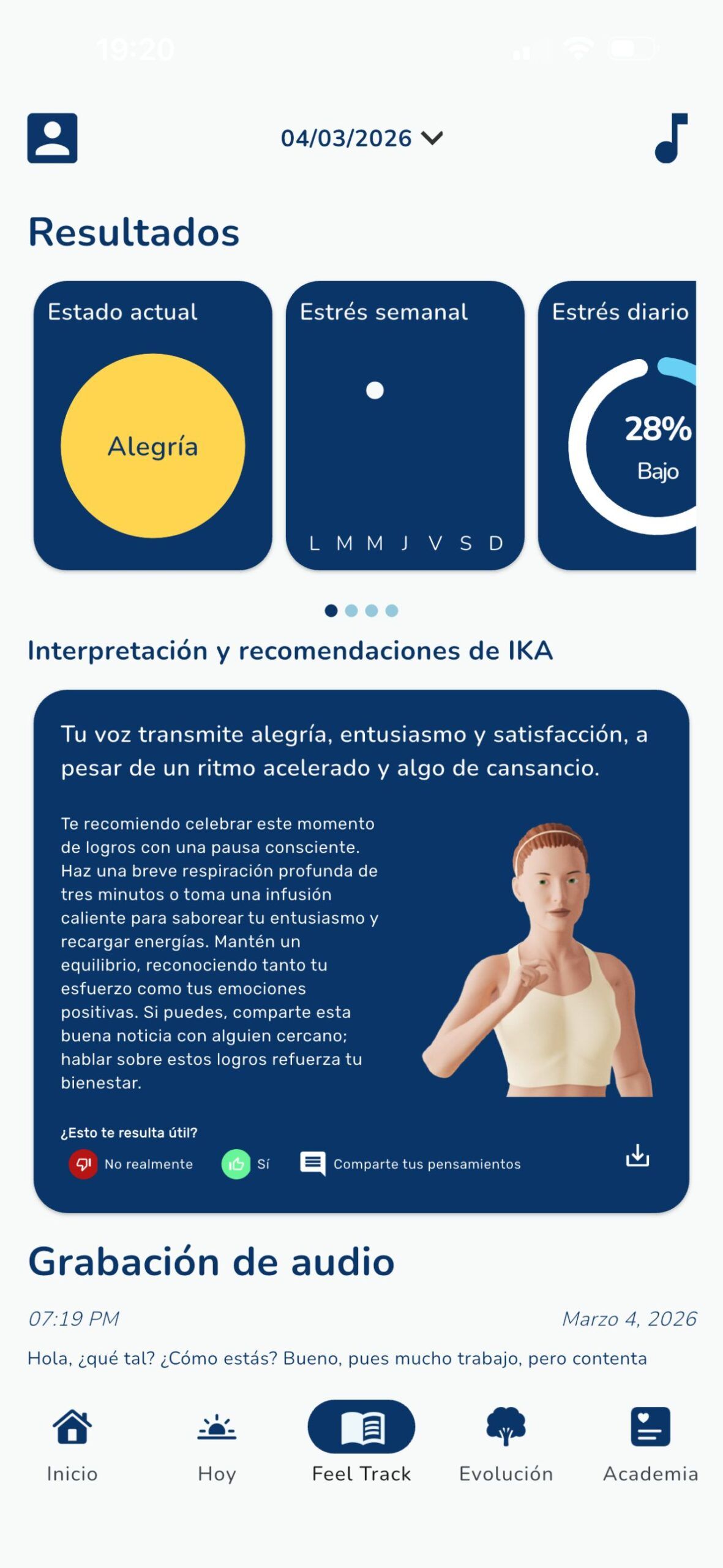 IKI App móvil emociones