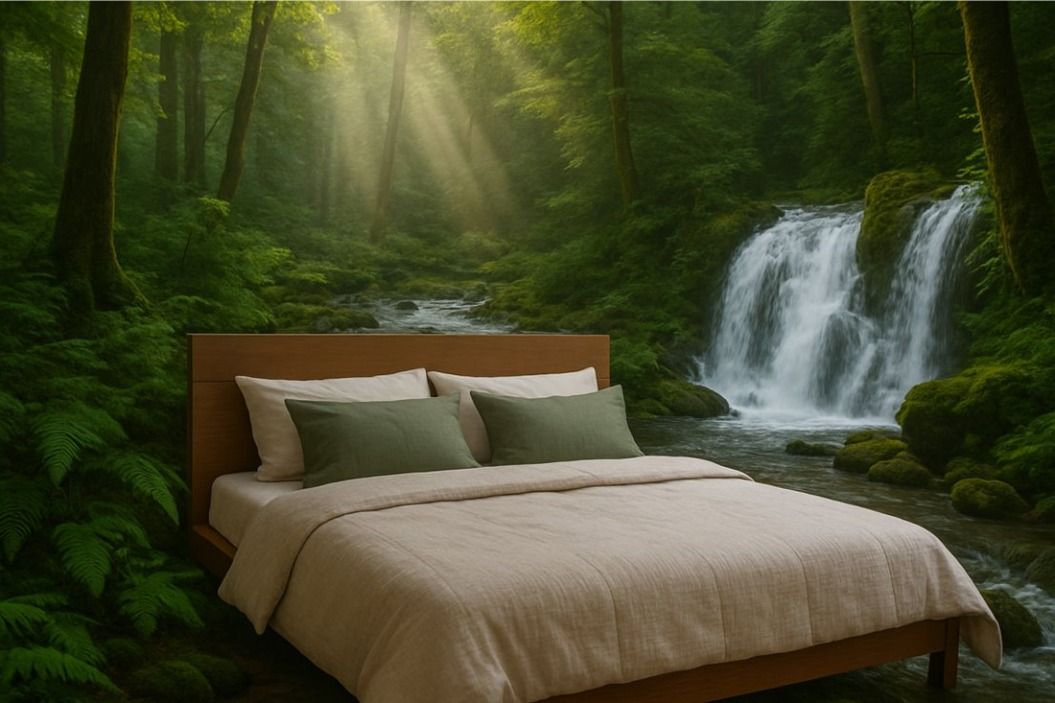 señora durmiendo en la naturaleza